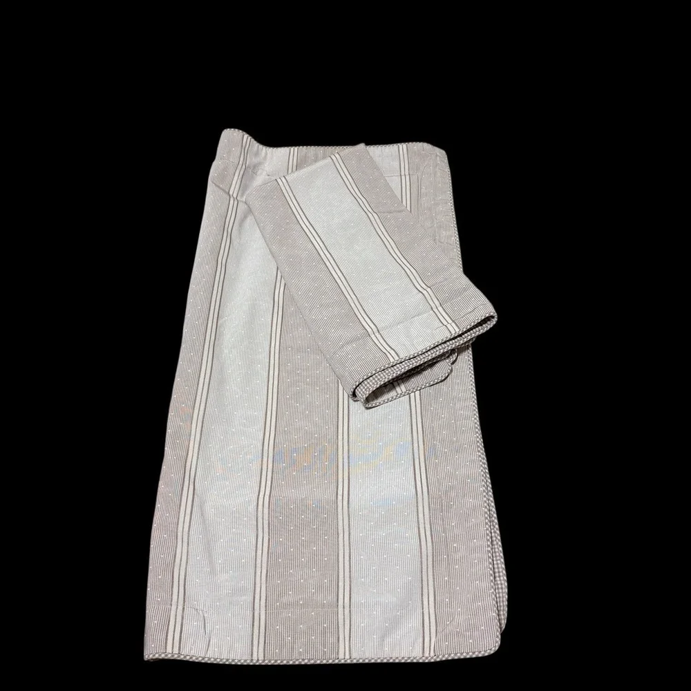 Legacy 27.5x27.5 Pillow Sham Covers Tan & Brown‎ Stripes Gingham Trim & Back
